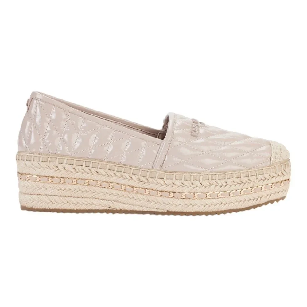 KARL LAGERFELD PARIS Women's Desta Slip-On Espadrille Platform Flats in Size 9.5